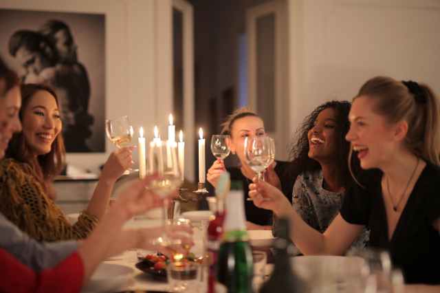 group of women having dinner